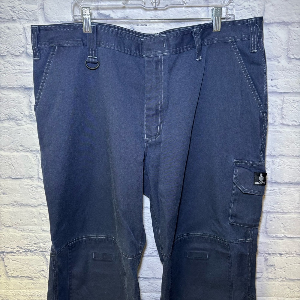 Mascot Blue Workwear Knee Guard Pocket Cargo Work Pants Men Size 42x34 Carpenter